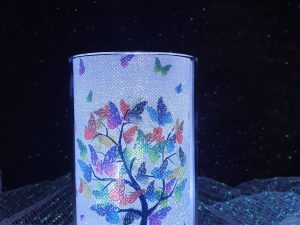 Lampada in vetro albero con farfalle 2081-11