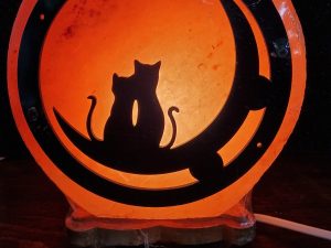 Lampada di sale "Gatti"